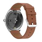 MT55 1.43 inch AMOLED HD Screen Ultra-thin Smart Call Health Watch, Leather Strap(Silver Brown) - 3