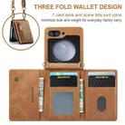 For Samsung Galaxy Z Flip5 5G DG.MING M5 Series Zip RFID Multi Card Detachable Leather Phone Case with Long Lanyard(Brown) - 3