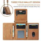 For Samsung Galaxy Z Flip4 5G DG.MING M5 Series Zip RFID Multi Card Detachable Leather Phone Case with Long Lanyard(Brown) - 3