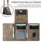 For Samsung Galaxy Z Flip4 5G DG.MING M5 Series Zip RFID Multi Card Detachable Leather Phone Case with Long Lanyard(Coffee) - 3