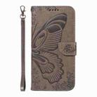 For OnePlus 9 Swallowtail Butterfly Embossed Leather Phone Case(Grey) - 2
