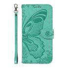 For OnePlus 9 Pro Swallowtail Butterfly Embossed Leather Phone Case(Green) - 2