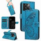 For OnePlus 10T / Ace Pro 5G Swallowtail Butterfly Embossed Leather Phone Case(Blue) - 1