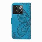 For OnePlus 10T / Ace Pro 5G Swallowtail Butterfly Embossed Leather Phone Case(Blue) - 3