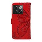 For OnePlus 10T / Ace Pro 5G Swallowtail Butterfly Embossed Leather Phone Case(Red) - 3