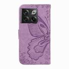 For OnePlus 10T / Ace Pro 5G Swallowtail Butterfly Embossed Leather Phone Case(Purple) - 3