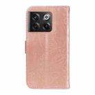 For OnePlus 10T / Ace Pro 5G Swallowtail Butterfly Embossed Leather Phone Case(Rose Gold) - 3