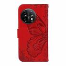 For OnePlus 11 5G Swallowtail Butterfly Embossed Leather Phone Case(Red) - 3