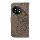 For OnePlus 11 5G Swallowtail Butterfly Embossed Leather Phone Case(Grey) - 3