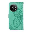 For OnePlus 11 5G Swallowtail Butterfly Embossed Leather Phone Case(Green) - 3