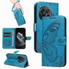 For OnePlus 12 Swallowtail Butterfly Embossed Leather Phone Case(Blue) - 1