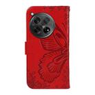 For OnePlus 12 Swallowtail Butterfly Embossed Leather Phone Case(Red) - 3