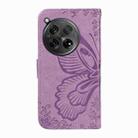 For OnePlus 12 Swallowtail Butterfly Embossed Leather Phone Case(Purple) - 3
