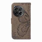 For OnePlus 12 Swallowtail Butterfly Embossed Leather Phone Case(Grey) - 3