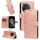 For OnePlus 12 Swallowtail Butterfly Embossed Leather Phone Case(Rose Gold) - 1