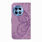 For OnePlus 12R Swallowtail Butterfly Embossed Leather Phone Case(Purple) - 3