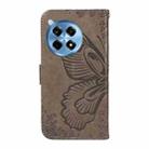 For OnePlus 12R Swallowtail Butterfly Embossed Leather Phone Case(Grey) - 3