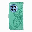 For OnePlus 12R Swallowtail Butterfly Embossed Leather Phone Case(Green) - 3