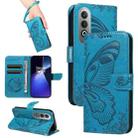 For OnePlus Nord CE4 Swallowtail Butterfly Embossed Leather Phone Case(Blue) - 1