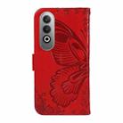 For OnePlus Nord CE4 Swallowtail Butterfly Embossed Leather Phone Case(Red) - 3