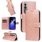 For OnePlus Nord CE4 Swallowtail Butterfly Embossed Leather Phone Case(Rose Gold) - 1