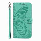 For OnePlus Nord CE 2 5G Swallowtail Butterfly Embossed Leather Phone Case(Green) - 2