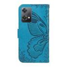 For OnePlus Nord CE 2 Lite / Realme 9 Pro Swallowtail Butterfly Embossed Leather Phone Case(Blue) - 3