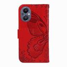 For OnePlus Nord N20 5G / OPPO A96 5G Swallowtail Butterfly Embossed Leather Phone Case(Red) - 3