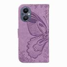 For OnePlus Nord N20 5G / OPPO A96 5G Swallowtail Butterfly Embossed Leather Phone Case(Purple) - 3