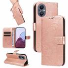 For OnePlus Nord N20 5G / OPPO A96 5G Swallowtail Butterfly Embossed Leather Phone Case(Rose Gold) - 1