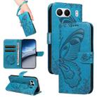 For OnePlus Nord 4 5G Swallowtail Butterfly Embossed Leather Phone Case(Blue) - 1