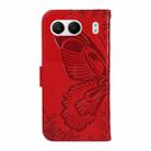 For OnePlus Nord 4 5G Swallowtail Butterfly Embossed Leather Phone Case(Red) - 3