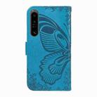 For Sony Xperia 1 IV Swallowtail Butterfly Embossed Leather Phone Case(Blue) - 3