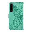 For Sony Xperia 1 IV Swallowtail Butterfly Embossed Leather Phone Case(Green) - 3