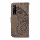 For Sony Xperia 1 V Swallowtail Butterfly Embossed Leather Phone Case(Grey) - 3