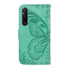 For Sony Xperia 1 V Swallowtail Butterfly Embossed Leather Phone Case(Green) - 3