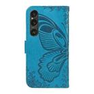 For Sony Xperia 1 VI 2024 Swallowtail Butterfly Embossed Leather Phone Case(Blue) - 3