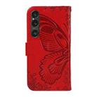 For Sony Xperia 1 VI 2024 Swallowtail Butterfly Embossed Leather Phone Case(Red) - 3