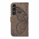 For Sony Xperia 1 VI 2024 Swallowtail Butterfly Embossed Leather Phone Case(Grey) - 3