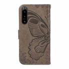 For Sony Xperia 5 IV Swallowtail Butterfly Embossed Leather Phone Case(Grey) - 3