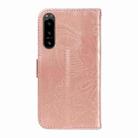 For Sony Xperia 5 IV Swallowtail Butterfly Embossed Leather Phone Case(Rose Gold) - 3