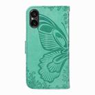 For Sony Xperia 5 V Swallowtail Butterfly Embossed Leather Phone Case(Green) - 3
