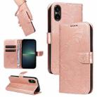 For Sony Xperia 5 V Swallowtail Butterfly Embossed Leather Phone Case(Rose Gold) - 1