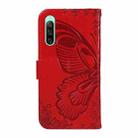 For Sony Xperia 10 IV Swallowtail Butterfly Embossed Leather Phone Case(Red) - 3