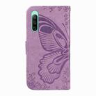 For Sony Xperia 10 IV Swallowtail Butterfly Embossed Leather Phone Case(Purple) - 3