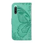 For Sony Xperia 10 V Swallowtail Butterfly Embossed Leather Phone Case(Green) - 3