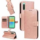 For Sony Xperia 10 V Swallowtail Butterfly Embossed Leather Phone Case(Rose Gold) - 1