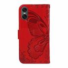 For Sony Xperia 10 VI 2024 Swallowtail Butterfly Embossed Leather Phone Case(Red) - 3