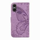 For Sony Xperia 10 VI 2024 Swallowtail Butterfly Embossed Leather Phone Case(Purple) - 3