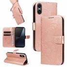 For Sony Xperia 10 VI 2024 Swallowtail Butterfly Embossed Leather Phone Case(Rose Gold) - 1